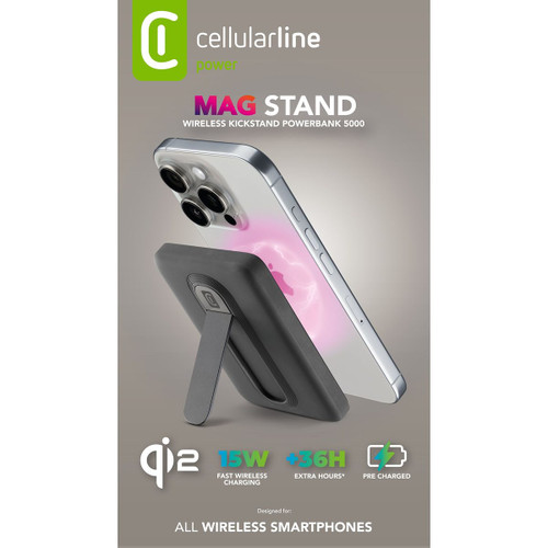 CELLULARLINE - POWER BANK MAG STAND 5.000 QI2 15W - 2250017758