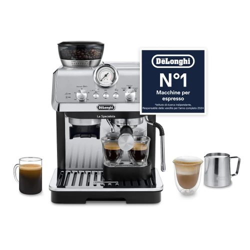 DE'LONGHI - De'Longhi La Specialista Arte - Macchina per Caffè in chicchi Manuale, Montalatte manuale, 1400W, Metal Black (EC9155.MB) - 2260007267