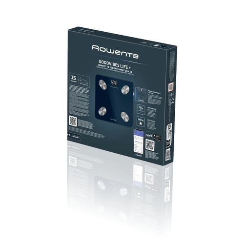 ROWENTA - Goodvibes Life + 2,0, Bilancia Smart, App Intuitiva, 15 Indicatori Corporei, BR9720 - 2260005903