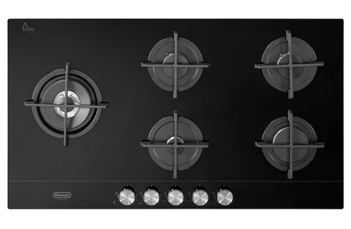 DE'LONGHI - vetroceramico nero, 5 gas (1 DC), griglie ghisa, comandi multistep - 2240007753