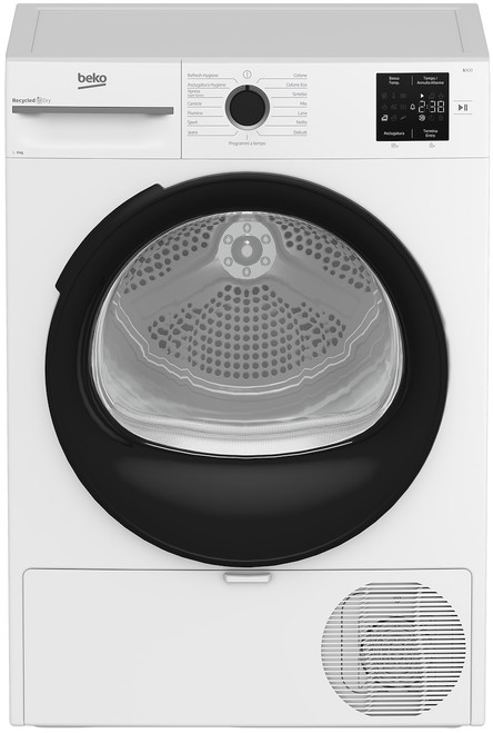 BEKO - Asciugatrice 9kg, Classe C, Linea Estetica NX, motore inverter, Display digitale, colore Bianco, obl Nero - 2250011144