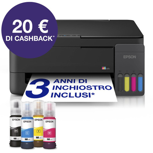 EPSON - EcoTank ET-2910 stampante multifunzione A4 Wi-Fi con serbatoi di inchiostro, fino a 3 anni di inchiostro inclusi - 2260007022