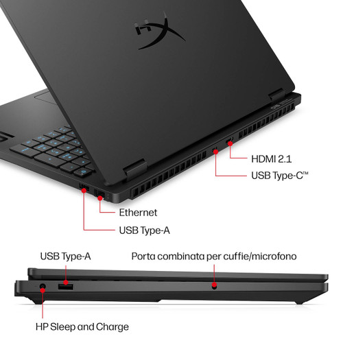 HP - HyperX OMEN 15“ Gaming Laptop PC 15-gb0026nlx, Windows 11 Home, 15.3", AMD Ryzen™ 7, 16GB RAM, 512GB SSD, NVIDIA® GeForce RTX™ 5060, 2K, Iridescent Black - 2260009804