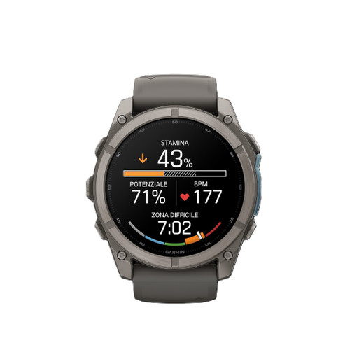 GARMIN - FENIX 9, 51MM, BARE TI, PEBBLE GRAY BAND - 2260009741