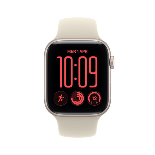 APPLE - Apple Watch SE 3 GPS, Cassa 44 mm in alluminio galassia con Cinturino Sport sabbia - M/L - 2260010337