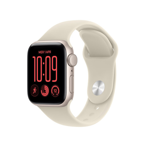 APPLE - Apple Watch SE 3 GPS, Cassa 40 mm in alluminio galassia con Cinturino Sport sabbia - S/M - 2260010334