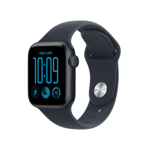 APPLE - Apple Watch SE 3 GPS, Cassa 40 mm in alluminio mezzanotte con Cinturino Sport blu marino - S/M - 2260010332