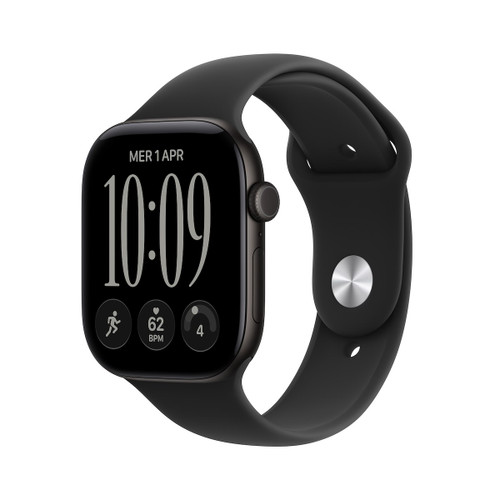 APPLE - Apple Watch Series 12 GPS, cassa 46 mm in alluminio nero con cinturino Sport nero - M/L - 2260010287