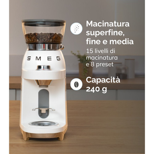 SMEG - Smeg Macinacaffè 50's Style – Panna LUCIDO – CGF03CREU - 2250015361