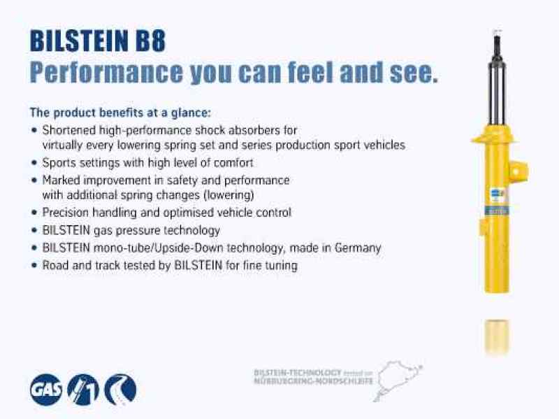 Bilstein B8 02-06 Audi A4 Front 46mm Monotube Shock Absorber - 24-065160