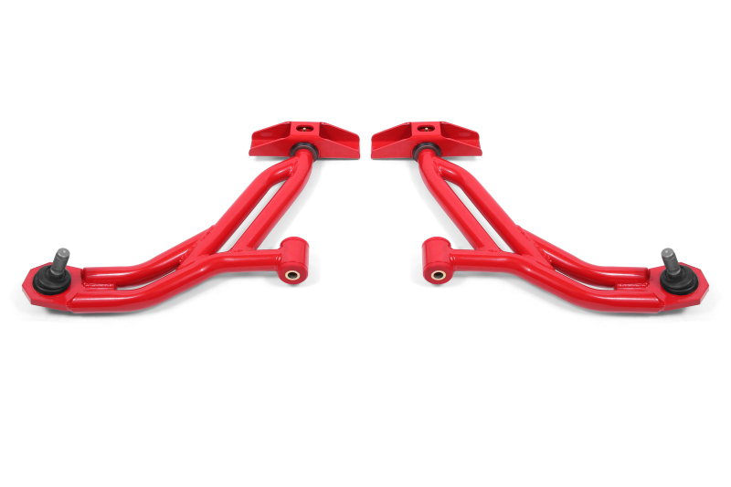 BMR 10-14 Ford Mustang / Shelby GT500 Non-Adj. Lower A-Arms (Poly/Delrin) - Red - AA754R