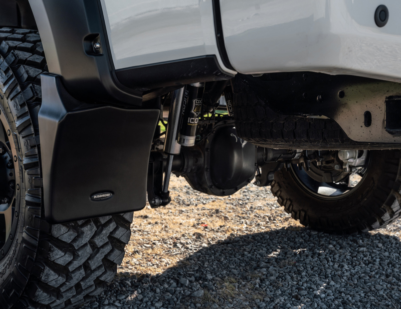 Bushwacker 14-18 GMC Sierra 1500 Trail Armor Rear Mud Flaps (Fits Pocket Style Flares) - MUD-40122