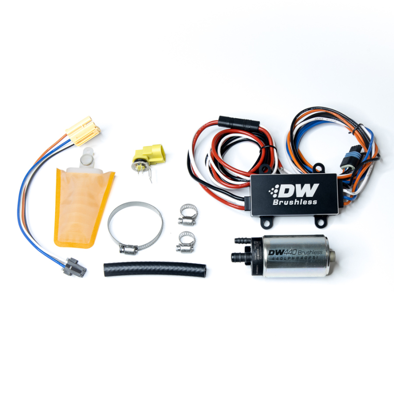 DeatschWerks DW440 440lph Brushless Fuel Pump w/ PWM Controller & Install Kit 93-07 Subaru WRX - 9-441-C103-0903