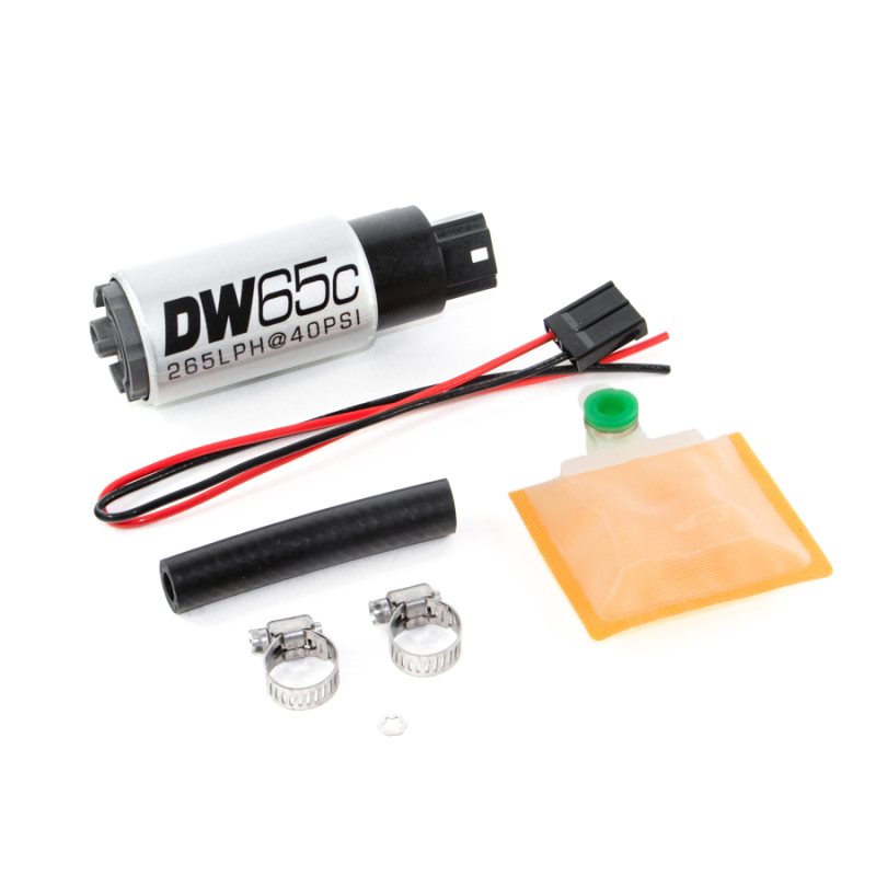 DeatschWerks 265 LPH DW65C Series Compact Fuel Pump w/o Mounting Clips (w/ Universal Install Kit) - 9-651-1000