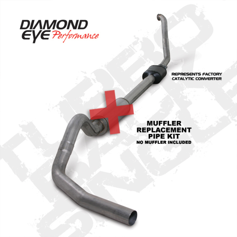 Diamond Eye KIT 4in TB MFLR RPLCMENT PIPE SGL SS 94-97 7 3L F250/F350 PWRSTROKE NFS W CARB EQIV STDS - K4306S-RP