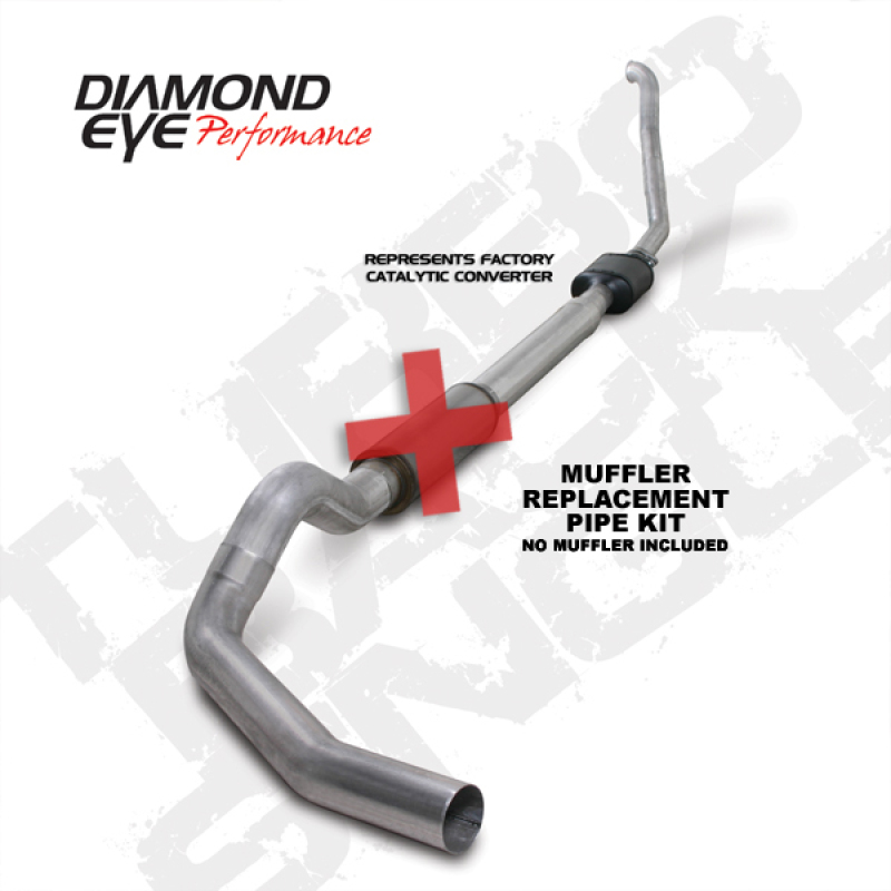 Diamond Eye KIT 5in TB MFLR RPLCMENT PIPE SGL ALUM 94-97 5 7 3L F250/F350 PWRSTROKE NFS W CARB STDS - K5314A-RP