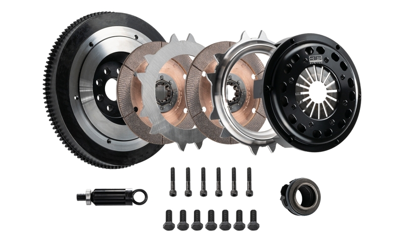 DKM Clutch 00-06 BMW M3 184mm Ceramic Twin Disc MR Clutch Kit w/Flywheel (650 ft/lbs Torque) - MR-006-054