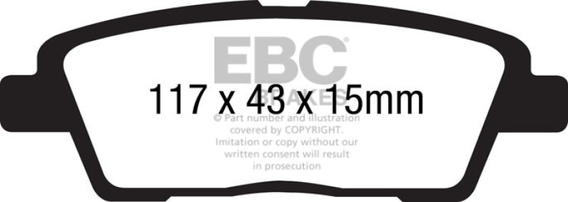 EBC 10-11 Hyundai Genesis 3.8 Redstuff Rear Brake Pads - DP31881C