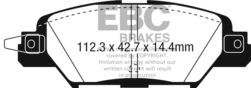 EBC 2016 Mazda CX-5 2.0L Yellowstuff Rear Brake Pads - DP43071R