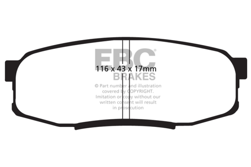 EBC 08+ Lexus LX570 5.7 Extra Duty Rear Brake Pads - ED91816