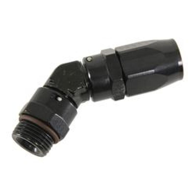 Fragola -12AN x 45 Degree x 1 1/16-12 (12) Hose End - Black - 184512-BL