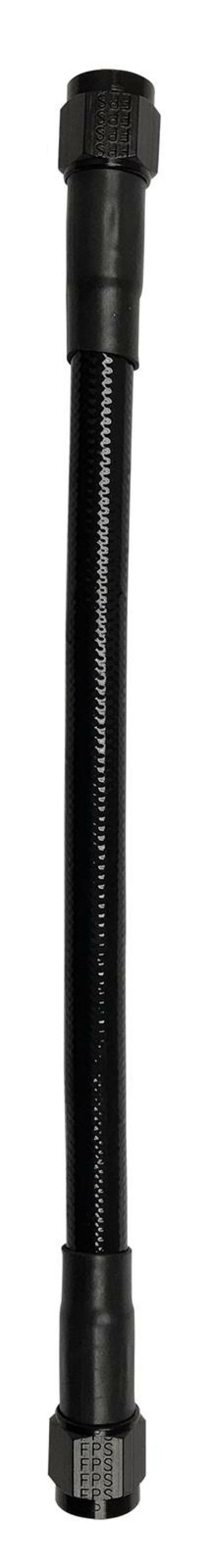 Fragola -6AN Ext Black PTFE Hose Assembly Straight x Straight 24in - 6026-1-1-24BL