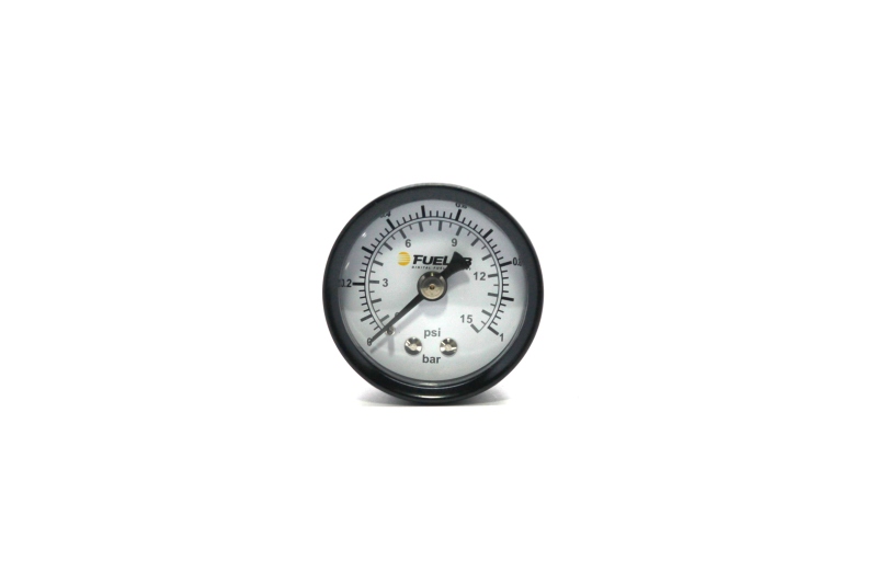 Fuelab 1.5in Carb Fuel Pressure Gauge - Range 0-15 PSI (Dual Bar/PSI Scale) - 71512