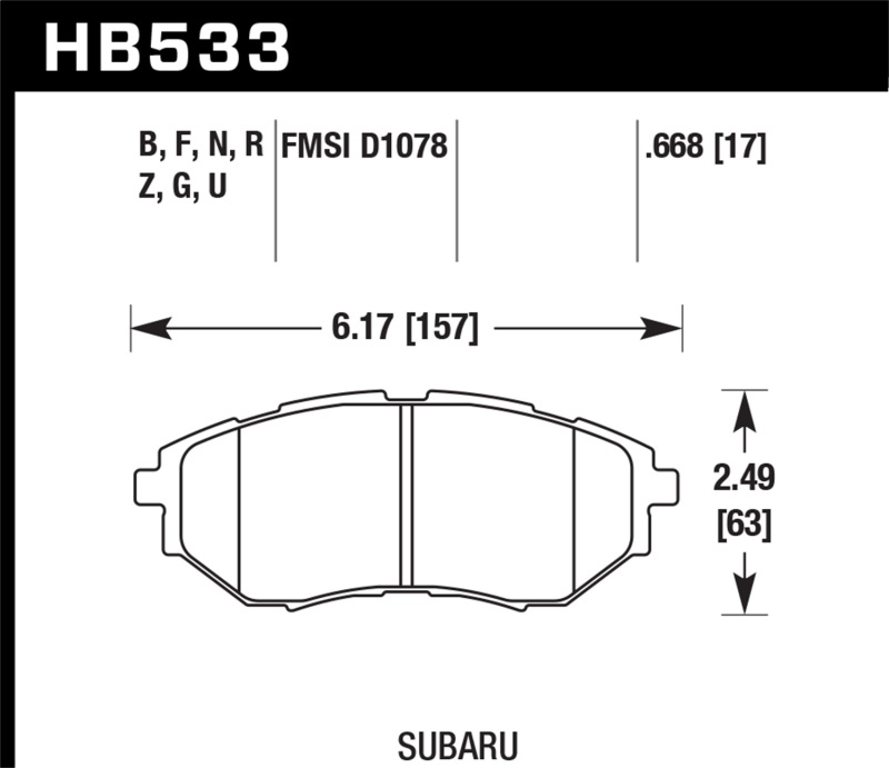 Hawk 05-08 LGT D1078 HPS Street Front Brake Pads - HB533F.668