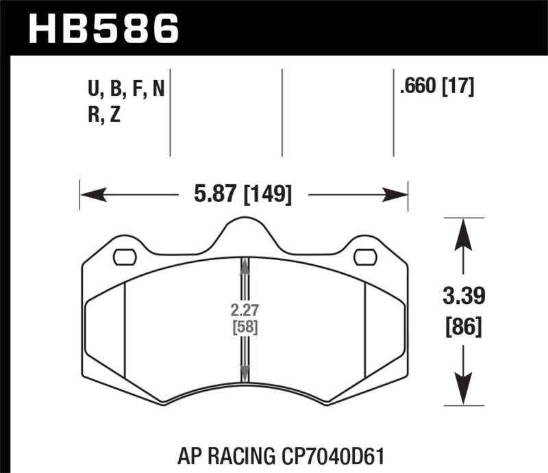 Hawk AP Racing CP7040 HP Plus Street Brake Pads - HB586N.660