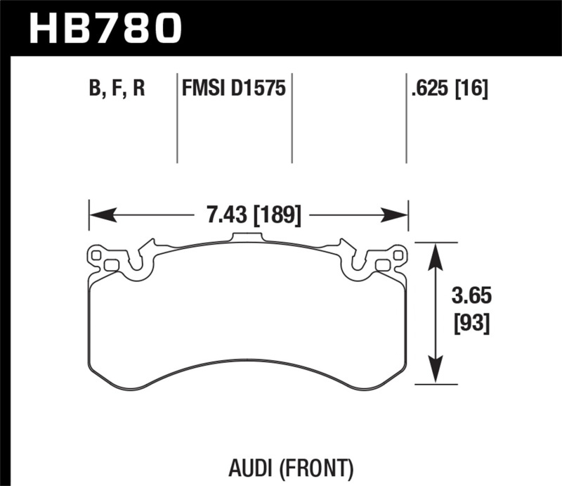 Hawk 2012 Audi A8 Quattro W12 HPS Street Front Brake Pads - HB780F.625