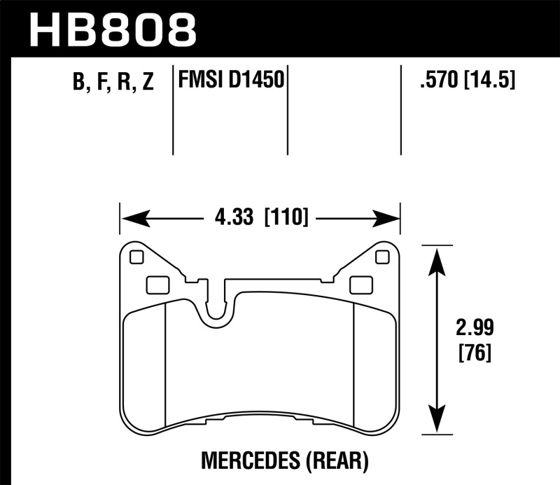 Hawk 10-15 Mercedes-Benz E63 AMG / 14-16 Mercedes-Benz E63 AMG S HPS Street Rear Brake Pads - HB808F.570