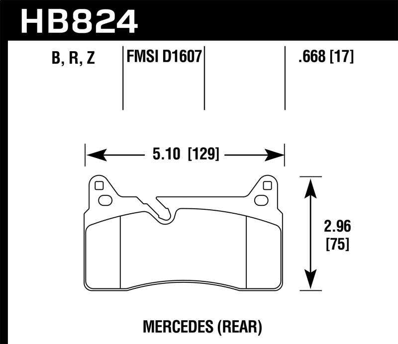 Hawk 11-15 Mercedes-Benz SLS AMG HPS 5.0 Rear Brake Pads - HB824B.668