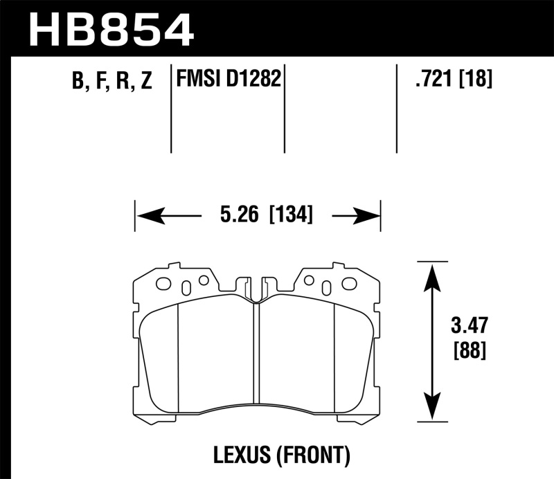Hawk 07-17 Lexus LS460 / 08-16 Lexus LS600h HPS Street Front Brake Pads - HB854F.721