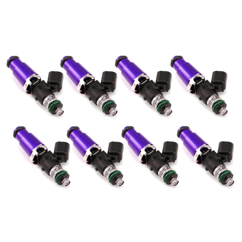 Injector Dynamics 1700cc Injectors - 60mm Length - 14mm Purple Top - 14mm Lower O-Ring (Set of 8) - 1700.60.14.14.8