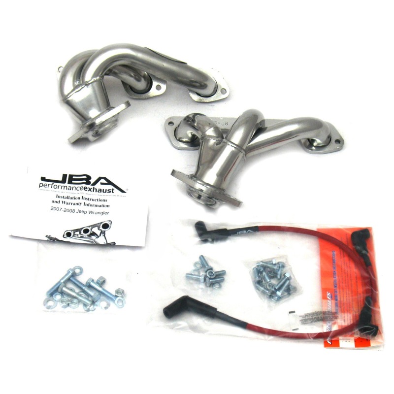 JBA 07-11 Jeep 3.8L V6 1-1/2in Primary Silver Ctd Cat4Ward Header - 1528SJS