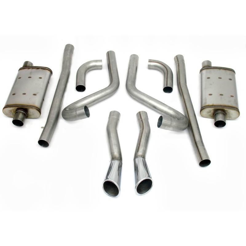 JBA 65-66 Ford Mustang 260-428 409SS Dual Through Rear Valance Header Back Exhaust - 40-2653