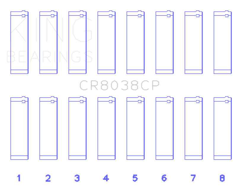 King 03-09 Ford Powerstroke V8 6.0L Diesel (Size +.50mm) Connecting Rod Bearing Set - CR8038CP0.5