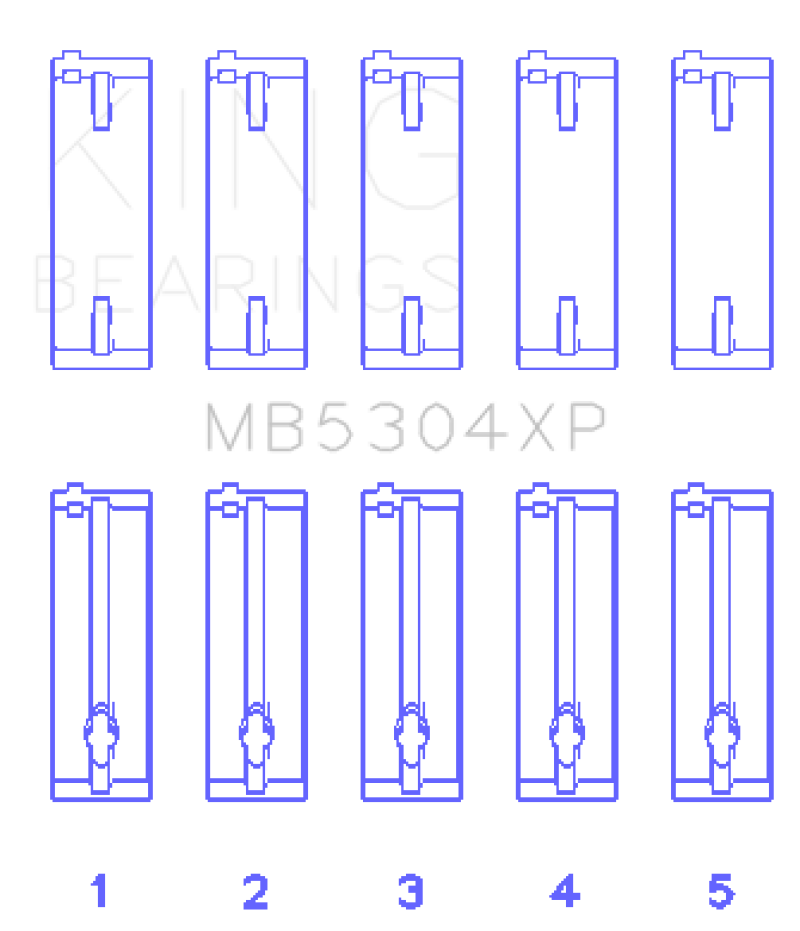 King Mazda B6/B6-T/ZM/B3/B5 (Size STD) Main Bearing Set - MB5304XP