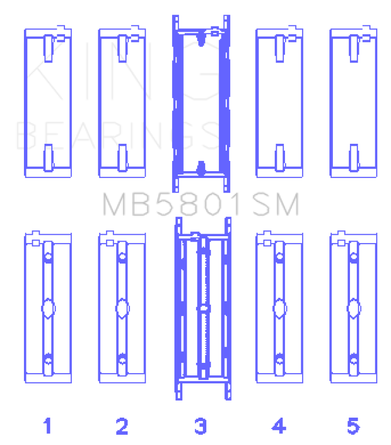 King BMW S63 Crankshaft Main Bearing Set - MB5801SM