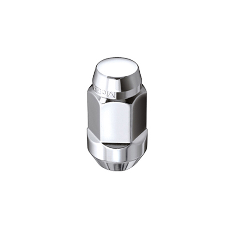 McGard Hex Lug Nut (Cone Seat Bulge Style) M14X1.5 / 22mm Hex / 1.635in. Length (4-Pack) - Chrome - 64073