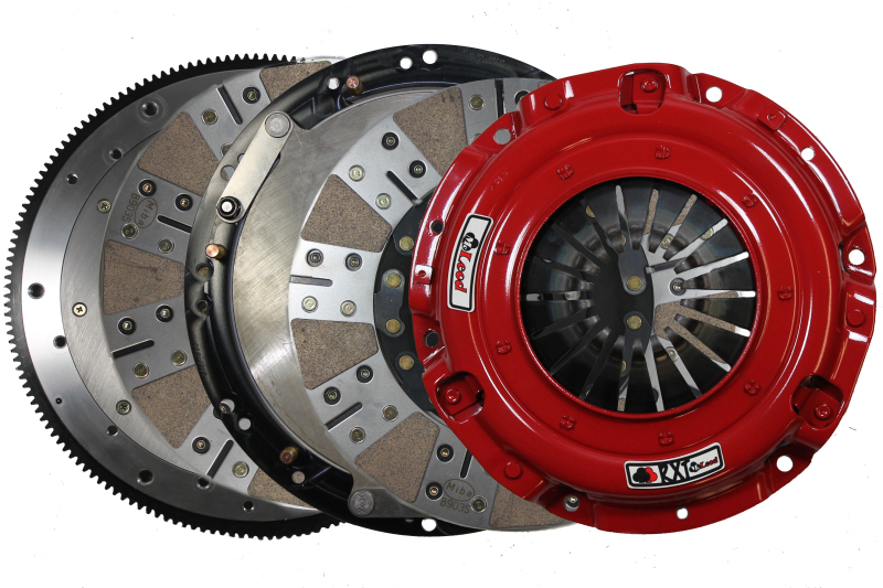 McLeod RXT Twin Disc Clutch Kit w/Steel Flywheel - Mod Motor Fords w/8 Bolt Crank 1-1/8in x 26 Input - 6435807M