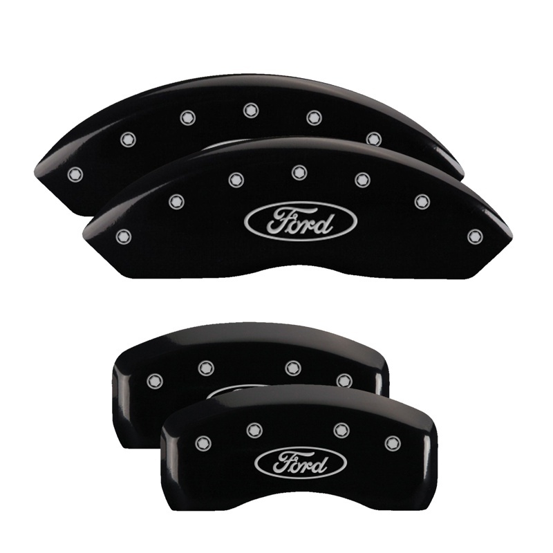 MGP 4 Caliper Covers Engraved Front & Rear MGP Black finish silver ch - 10023SMGPBK