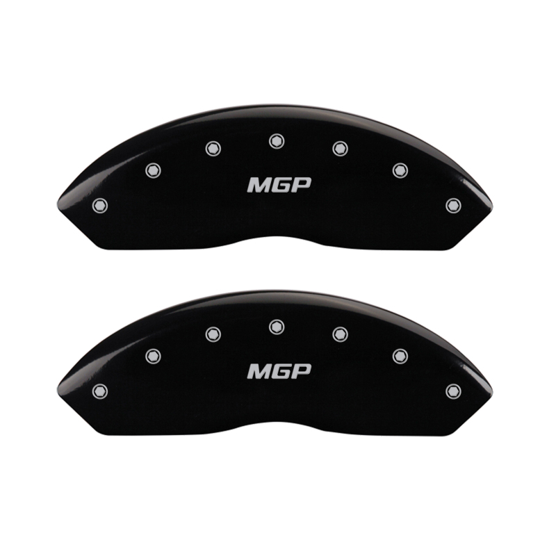 MGP 4 Caliper Covers Engraved Front & Rear MGP Black finish silver ch - 10198SMGPBK