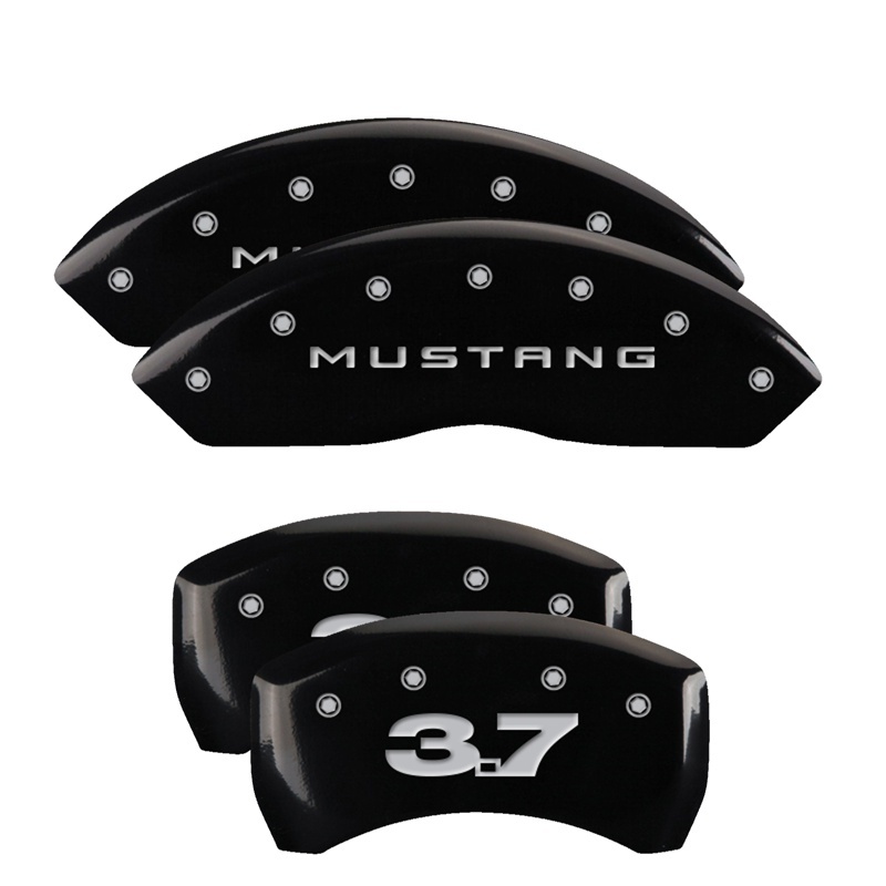 MGP 4 Caliper Covers Engraved Front 2015/Mustang Engraved Rear 2015/GT Yellow finish black ch - 10200S2MGYL