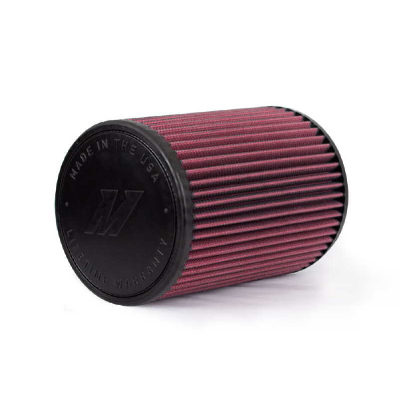 Mishimoto Air Filter w/ Molded Logo Red Oil 8 Layer Cotton w/ Worm Gear Clamp - MMAF-3505
