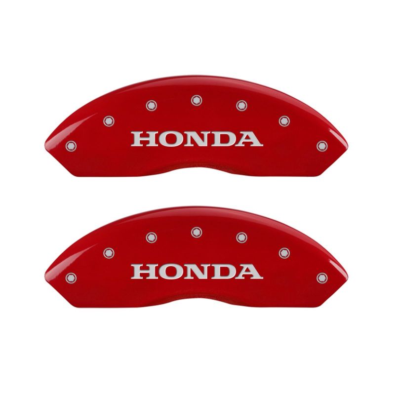 MGP 4 Caliper Covers Engraved Front Honda Engraved Rear Crosstour Red finish silver ch - 20211SCSTRD