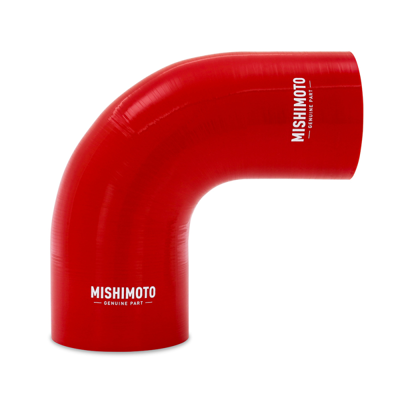 Mishimoto Silicone Reducer Coupler 90 Degree 3.5in to 4in - Red - MMCP-R90-3540RD