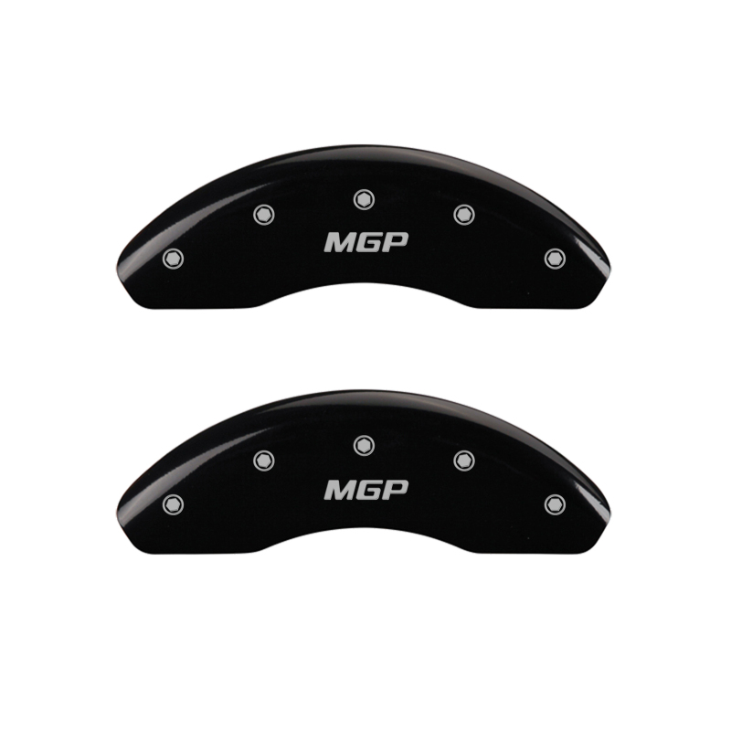 MGP Front set 2 Caliper Covers Engraved Front MGP Black finish silver ch - 31001FMGPBK