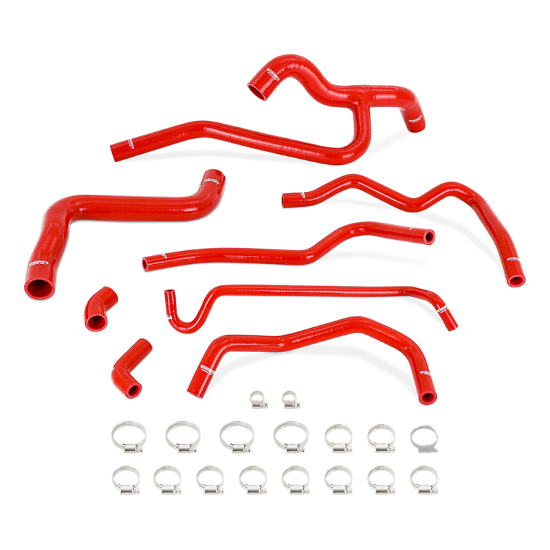 Mishimoto 05-10 Mustang V6 Silicone Radiator & Heater Hose Kit - Red - MMHOSE-MUS40-05RD