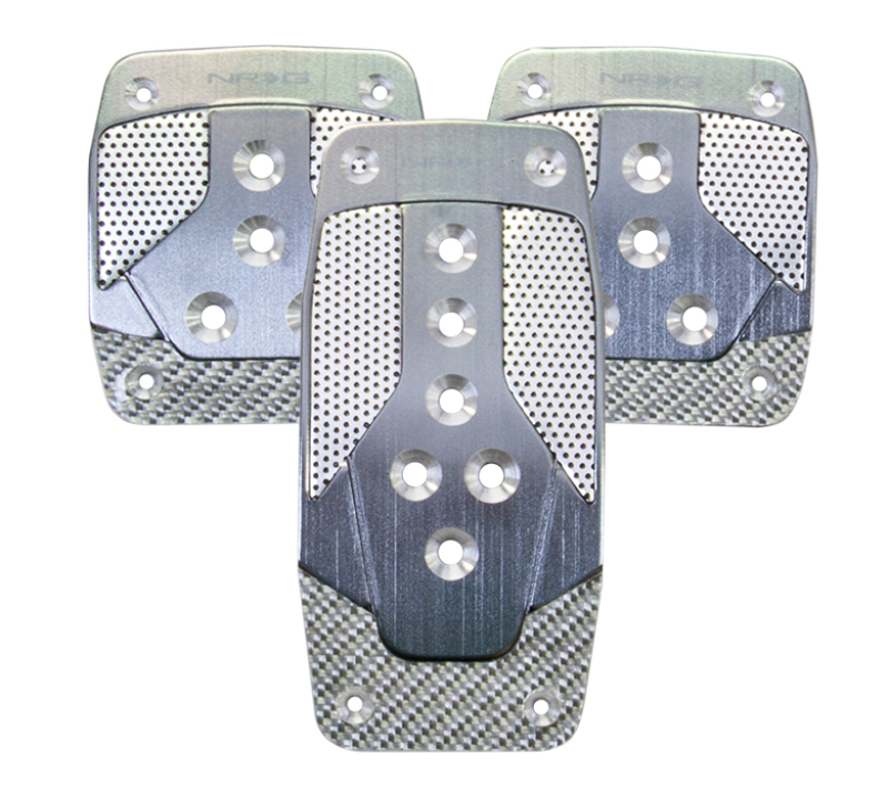 NRG Aluminum Sport Pedal M/T - Gunmetal w/Silver Carbon - PDL-400GM